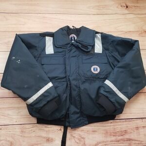 Mustang Survival Jacket Mens XL Navy Blue Floater Reflective Type III PFD MJ6214